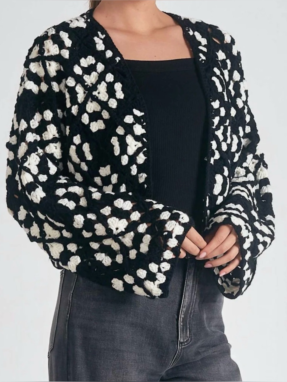 Elan Daisy Crochet Sweater New Size Small